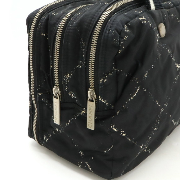 Chanel Travel Line Mini Boston Bag Nylon Black Red - Picture 5 of 9